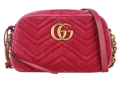 Small GG Marmont Camera Bag, Velvet, Pink, 447632, DB/B, 2*